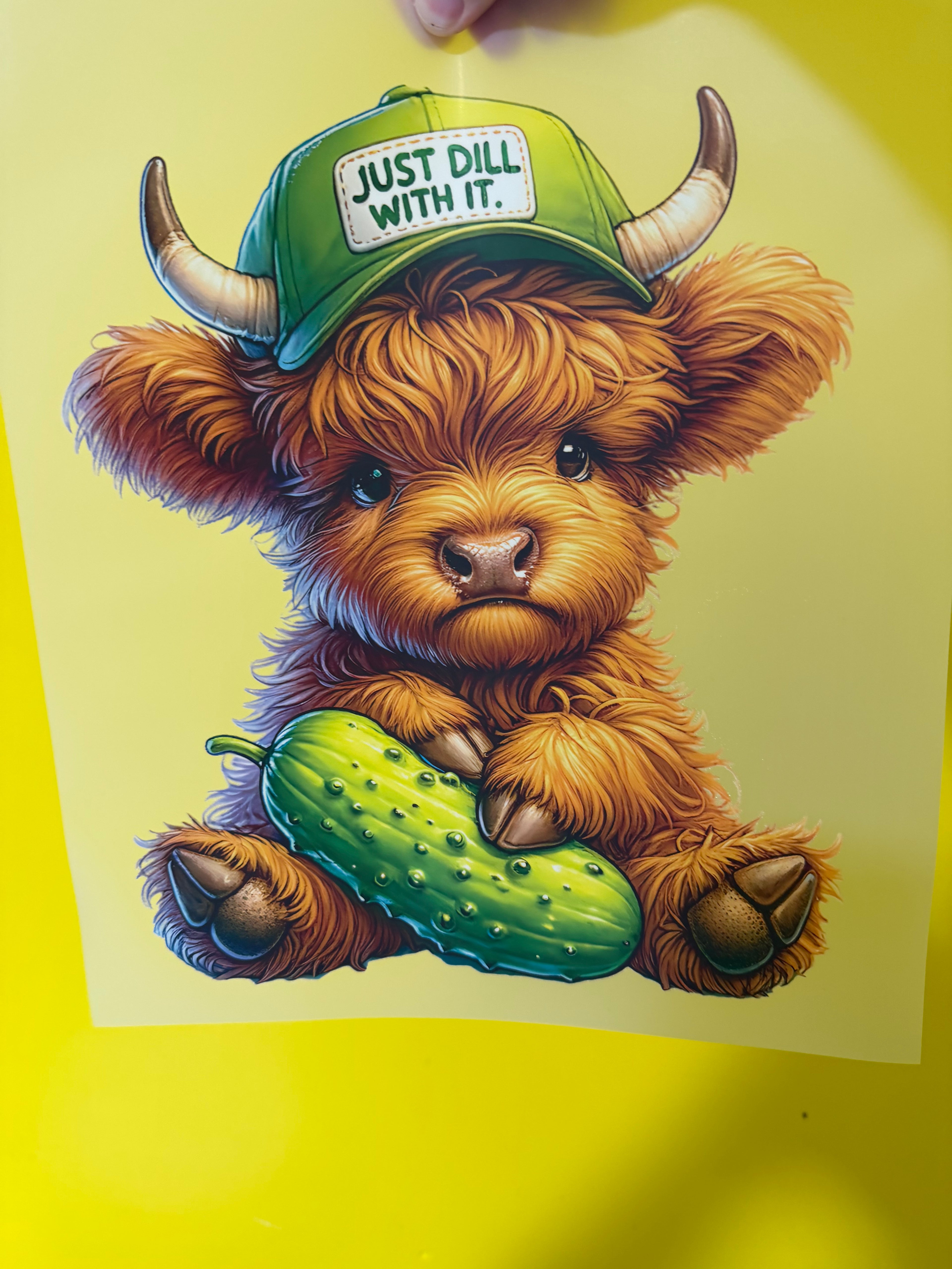 BIG DILL HIGHLAND COW DTF PRINT