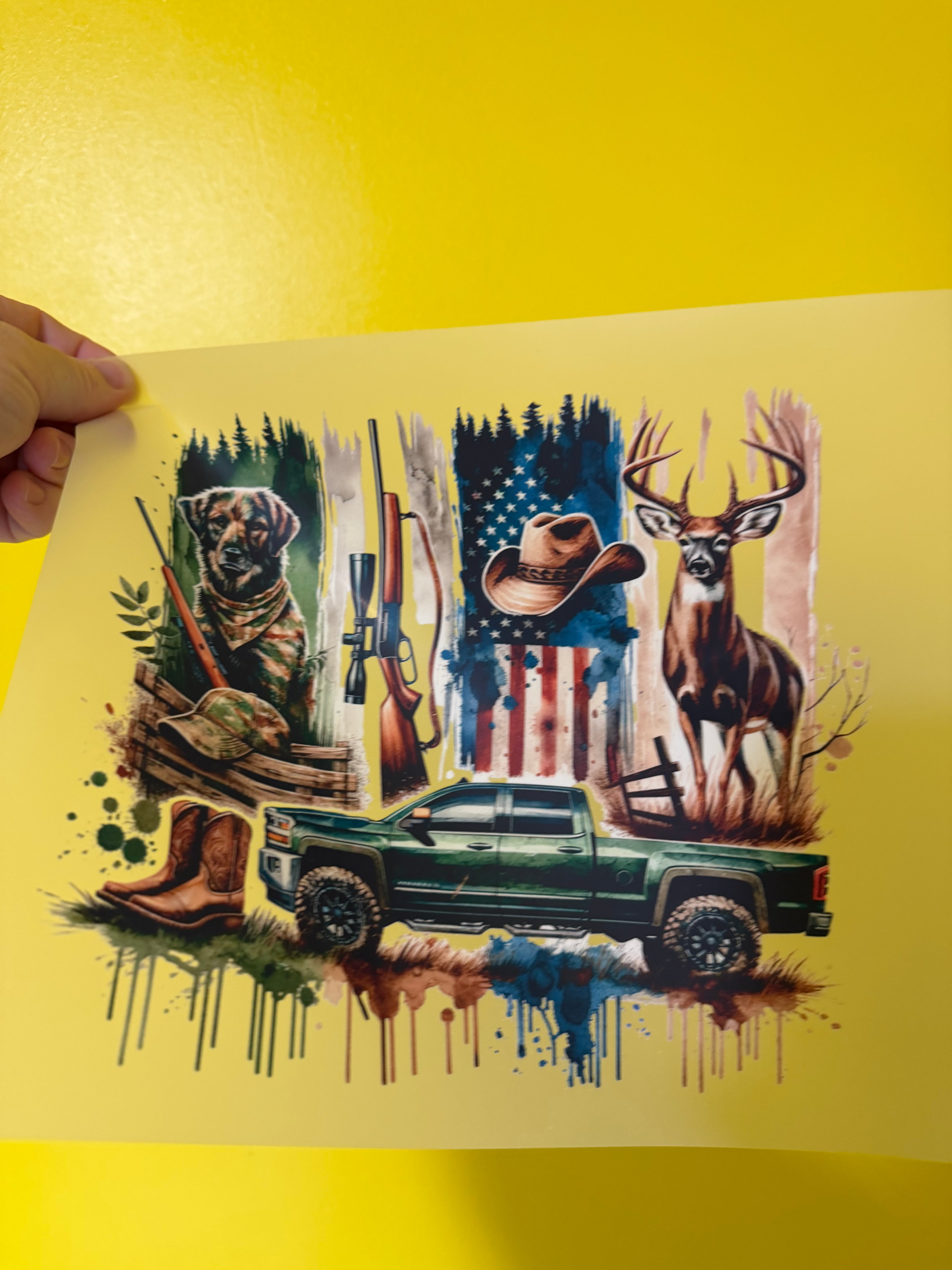AMERICAN FLAG CHEVY DTF PRINT