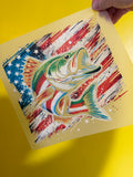 AMERICAN FLAG FISH DTF PRINT VARIANT 1