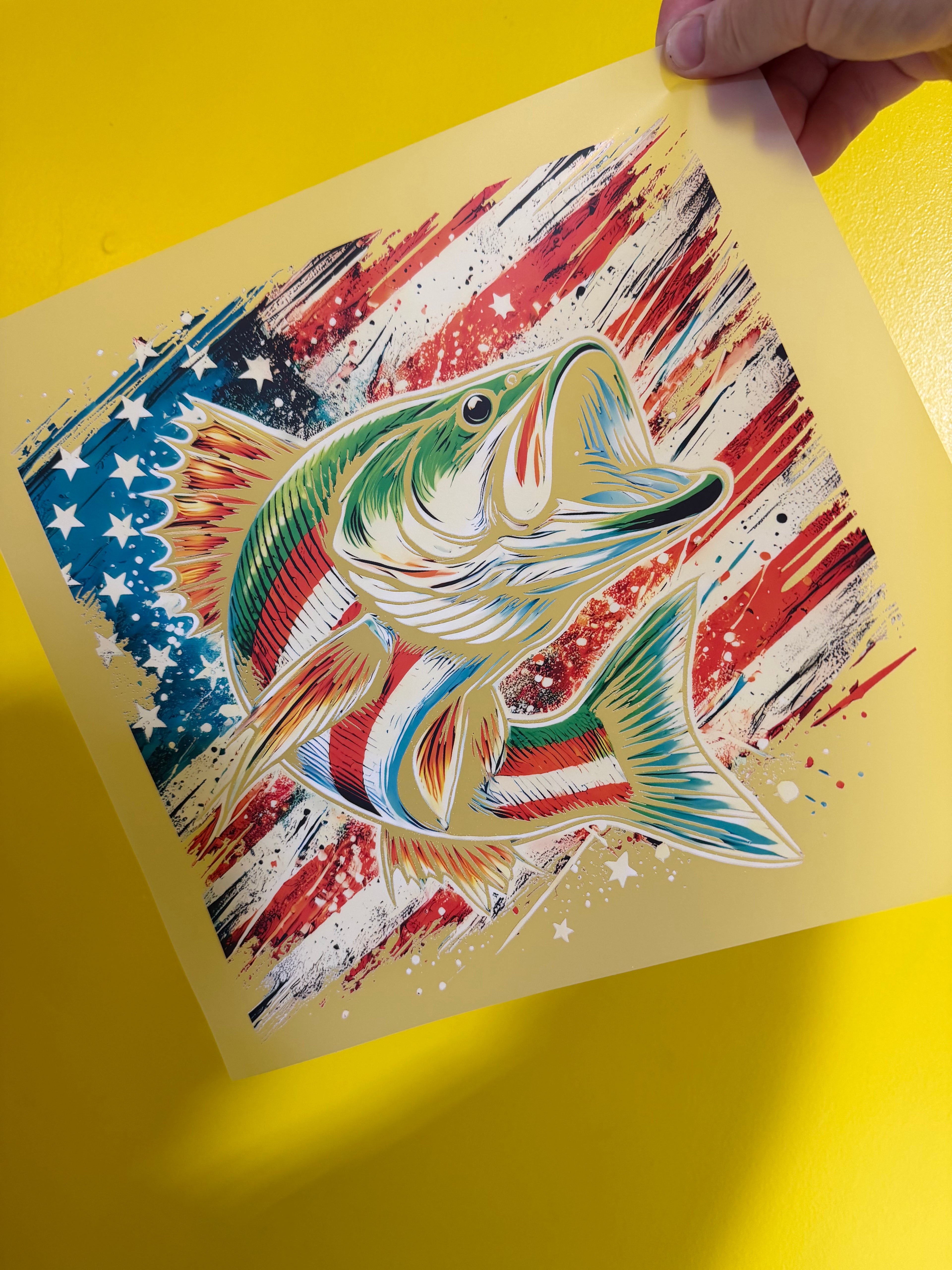 AMERICAN FLAG FISH DTF PRINT VARIANT 1