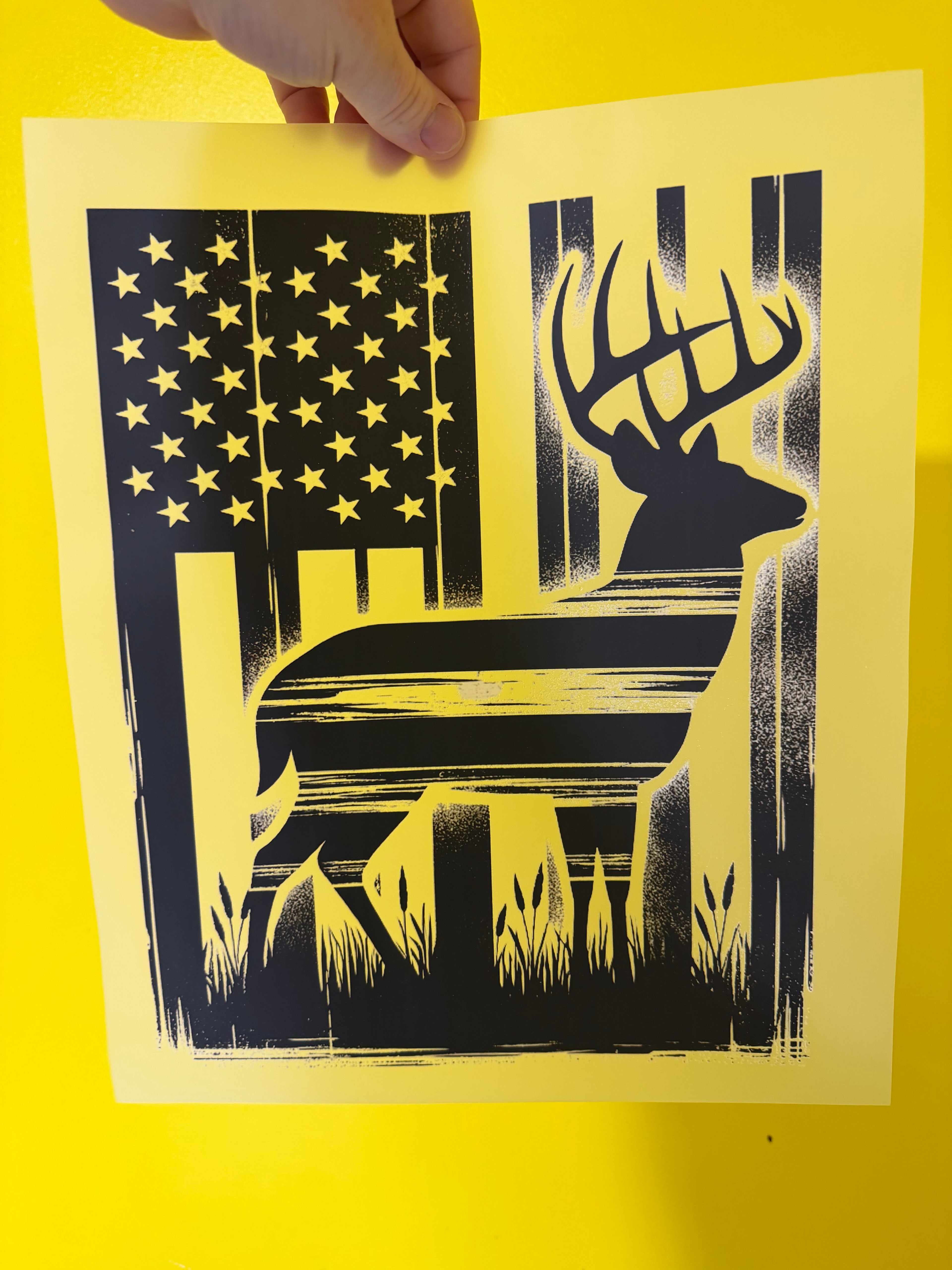 DEER AMERICAN FLAG DTF PRINT VARIANT 1