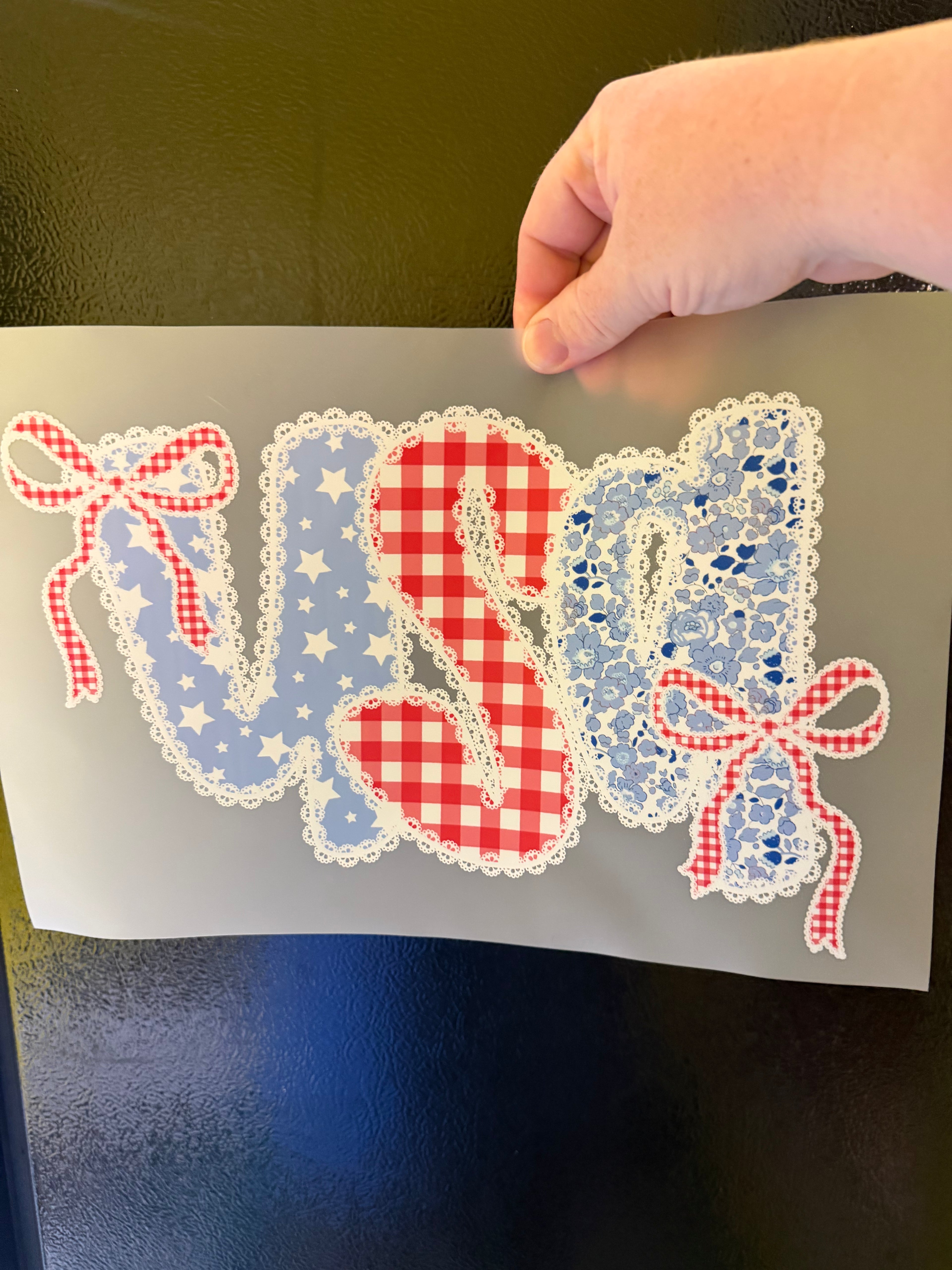 RED WHITE AND BOW USA DTF PRINT